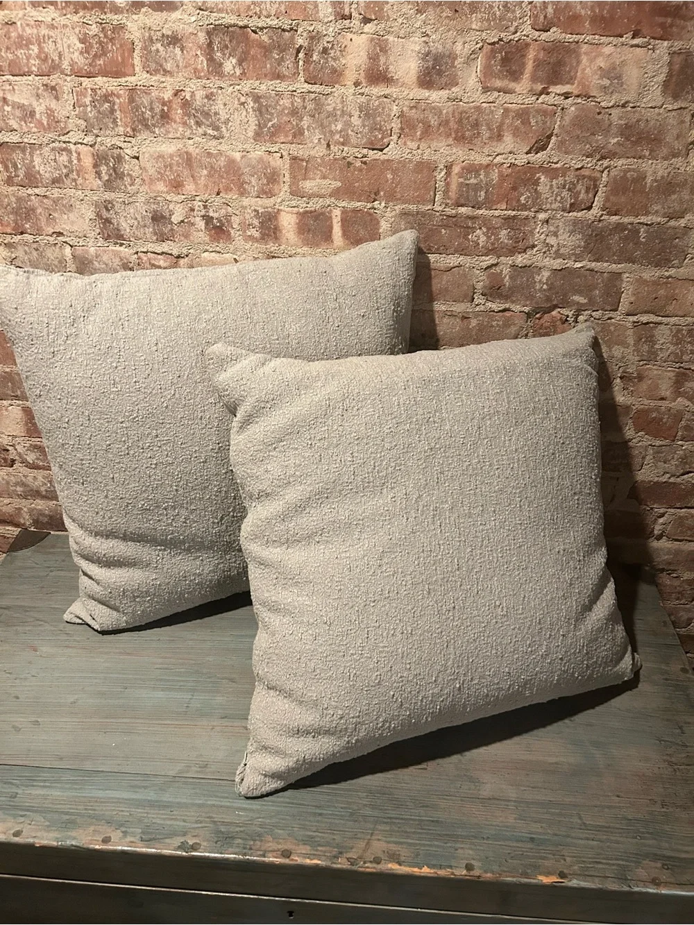 CB2 Bouclé Grey Euro Pillow Sham set